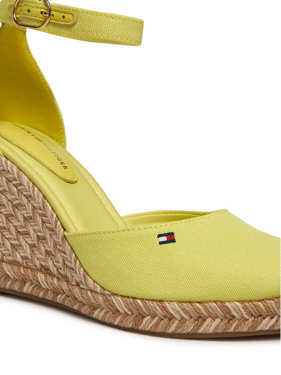 Tommy Hilfiger Tommy Hilfiger Espadrillas Flag High Wedge Espad Closed Toe FW0FW09225 Giallo