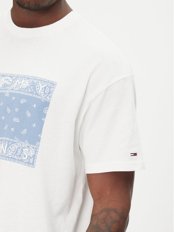 Tommy Jeans Tommy Jeans Tricou Paisley Flag DM0DM20810 Écru Relaxed Fit