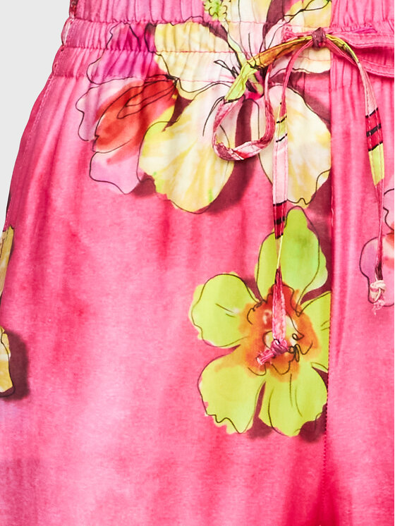 Ermanno Firenze Ermanno Firenze Medžiaginės kelnės D42EP054EB9 Rožinė Regular Fit