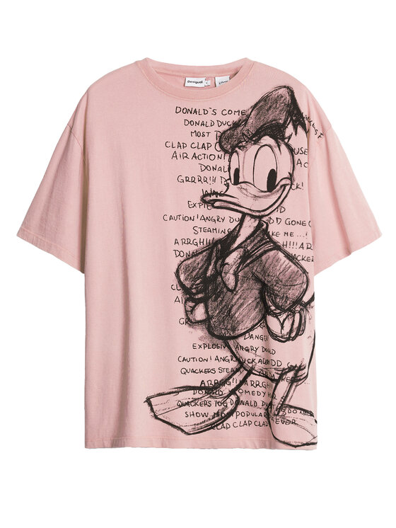 Desigual Desigual T-Shirt Donald 25SWTKAH Ροζ Loose Fit