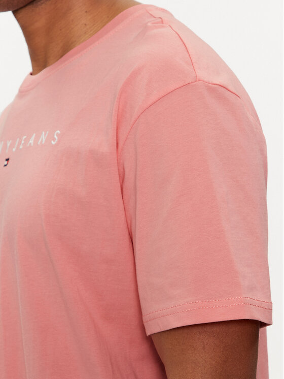 Tommy Jeans Tommy Jeans T-Shirt Linear Logo DM0DM17993 Różowy Regular Fit