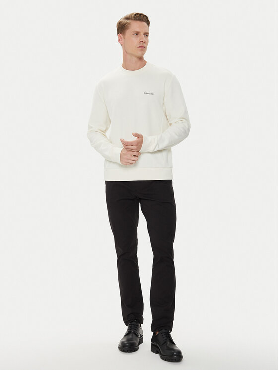 Calvin Klein Calvin Klein Felpa Micro Logo K10K109926 Écru Regular Fit