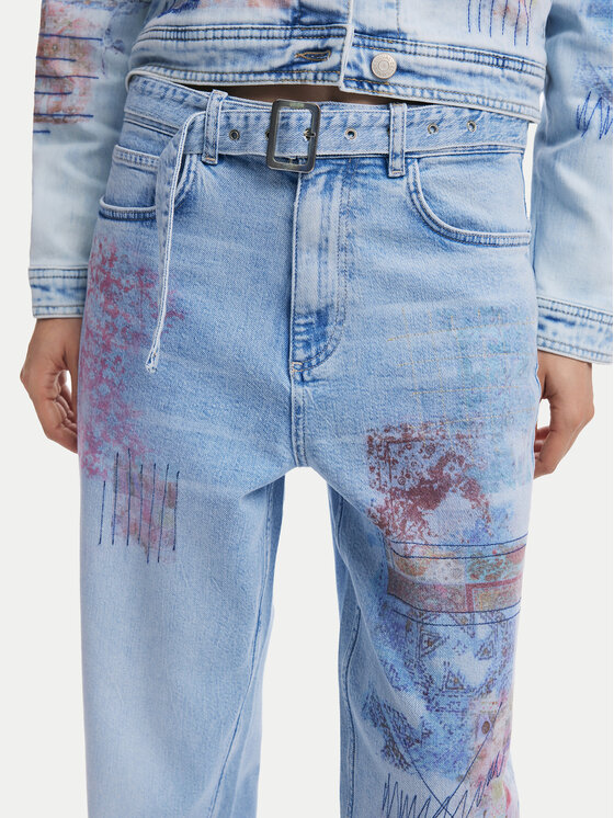 Desigual Desigual Τζιν Hawai 25SWDD13 Μπλε Mom Fit