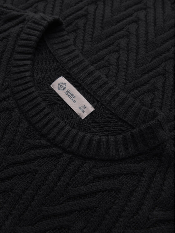 Ombre Ombre Sweter OM-SWSW-0190 Czarny Regular Fit