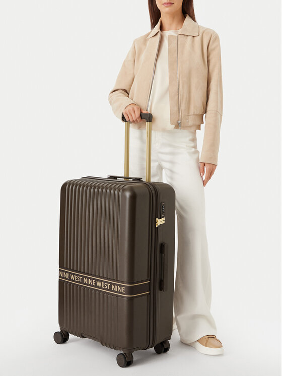 Nine West Nine West Μεγάλη Βαλίτσα CEO-NW-L-001-10 Σκούρο καφέ