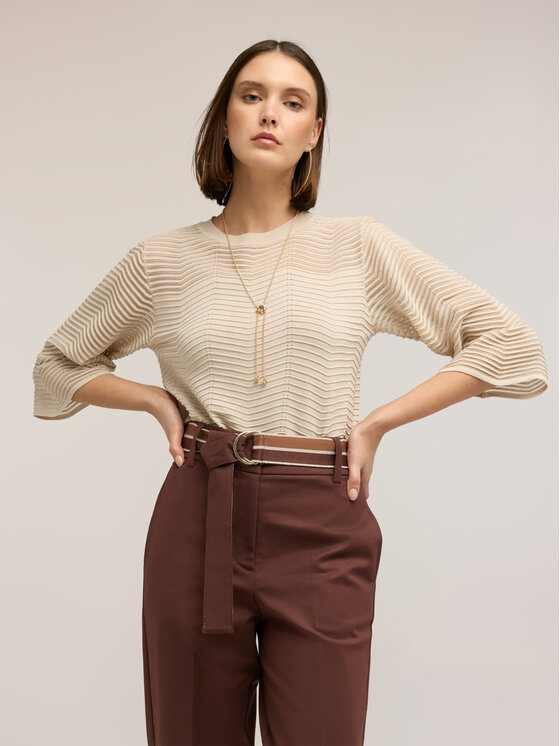 Motivi Motivi Sweter M112W003802N002 Biały Regular Fit