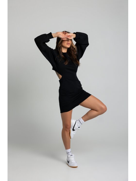 Chiara Wear Chiara Wear Sukienka dzianinowa BACKLESS Czarny Regular Fit