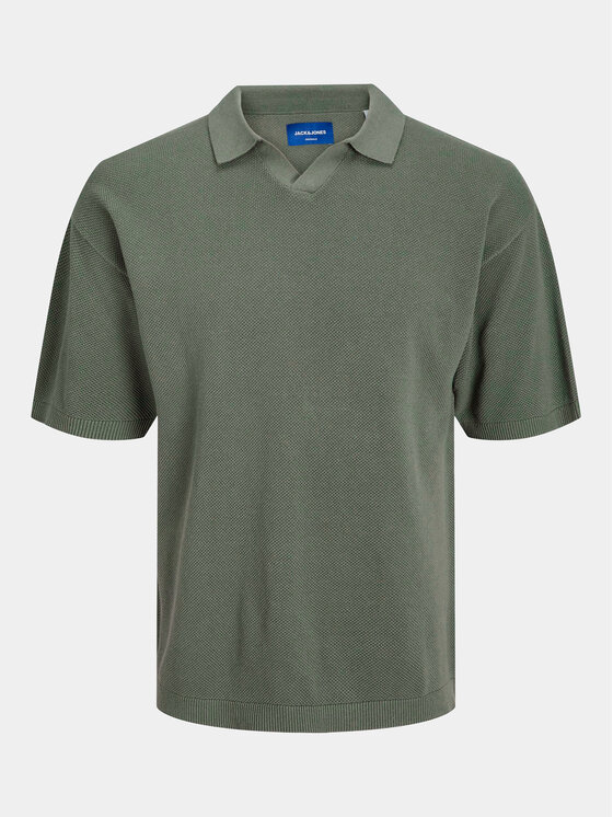 Jack&Jones Jack&Jones Тениска с яка и копчета Linen 12252748 Зелен Regular Fit