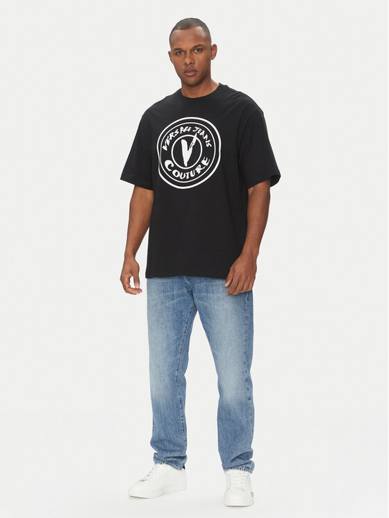 Versace Jeans Couture Versace Jeans Couture T-Shirt 78GAHE08 Czarny Regular Fit