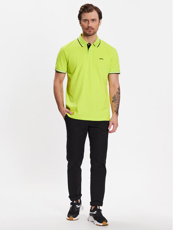 BOSS Boss Polo majica Paul Curved 50469245 Zelena Slim Fit