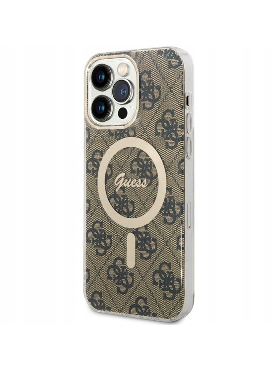 Guess Guess Etui na telefon IML 4G MagSafe Brązowy