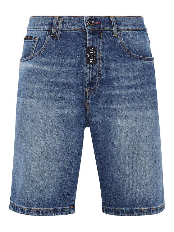 PHILIPP PLEIN PHILIPP PLEIN Pantaloncini di jeans 9243 Azzurro chiaro Loose Fit