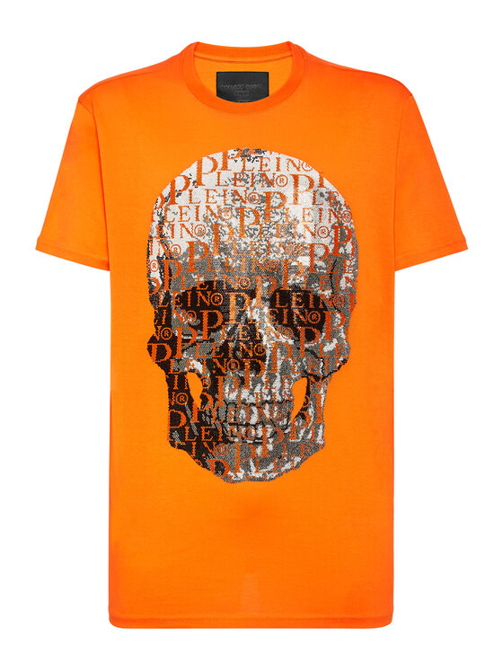 PHILIPP PLEIN PHILIPP PLEIN T-Shirt 2591 Pomarańczowy Regular Fit
