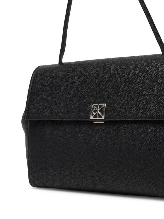 Calvin Klein Calvin Klein Дамска чанта Emblem Hw Pebble Satchel LV04F3494G Черен