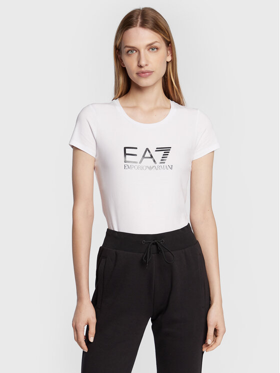 EA7 Emporio Armani T-shirt 8NTT66 TJFKZ 0102 Bianco Slim Fit