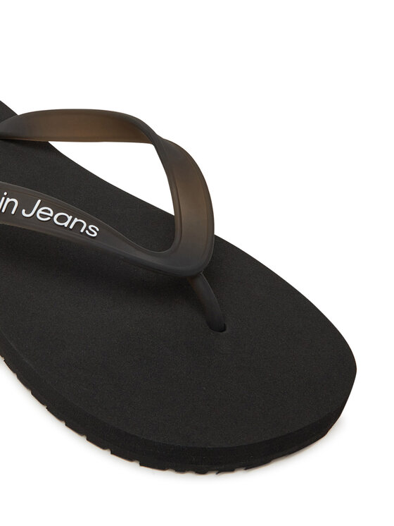 Calvin Klein Jeans Calvin Klein Jeans Šlepetės per pirštą Beach Sandal Transparent Tpu YW0YW01829 Juoda
