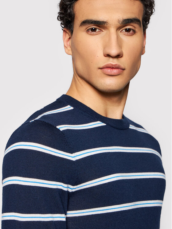 MICHAEL Michael Kors MICHAEL Michael Kors Megztinis Striped CF96KW02DG Tamsiai mėlyna Regular Fit
