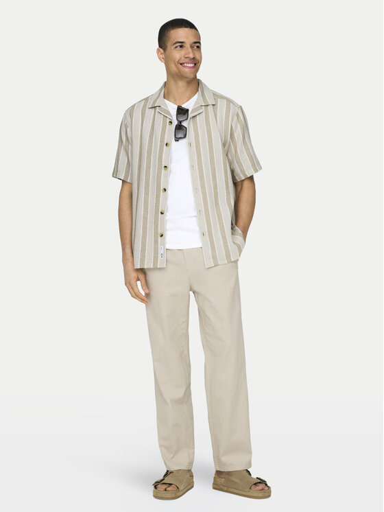 Only & Sons Only & Sons Riidest püksid Sinus 22028267 Beež Loose Fit