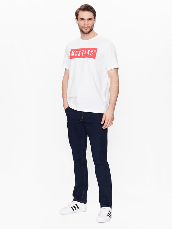 Mustang Mustang T-Shirt Alex 1013223 Biały Regular Fit
