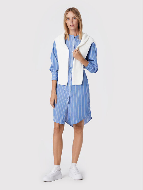 Tommy Hilfiger Tommy Hilfiger Košilové šaty Co Modal WW0WW33232 Modrá Relaxed Fit