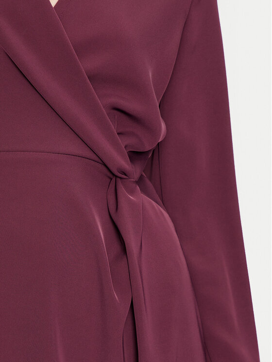 Haveone Haveone Sukienka codzienna AFS-M062 Bordowy Regular Fit