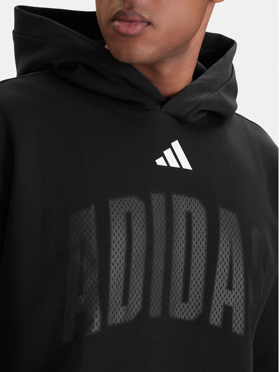 adidas adidas Džemperis ar kapuci Stadium Graphic KD0287 Melns Loose Fit