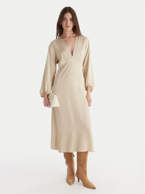 ViCOLO ViCOLO Φόρεμα κοκτέιλ TF0250 Μπεζ Regular Fit