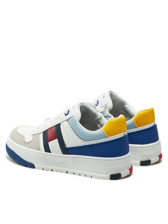 Tommy Hilfiger Tommy Hilfiger Laisvalaikio batai Flag Low Cut Lace-Up Sneaker T3X9-33863-1269 M Balta