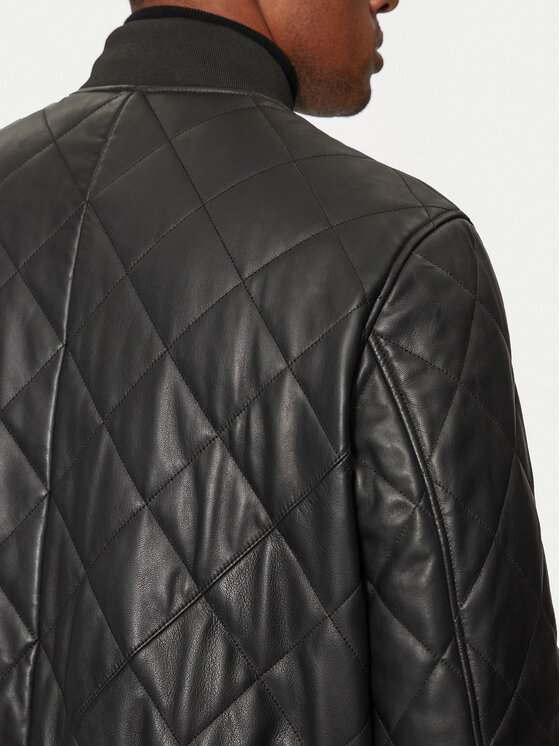 KARL LAGERFELD KARL LAGERFELD Kurtka skórzana 555011 544409 Czarny Regular Fit