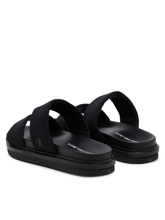 Calvin Klein Jeans Calvin Klein Jeans Nazouváky Flat Molded Dbl Bar Sandal Cv YM0YM01222 Černá