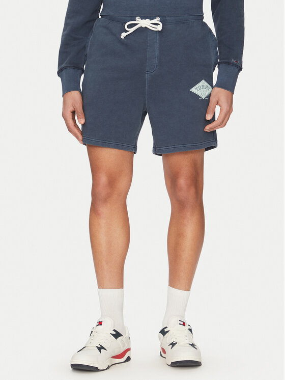 Tommy Jeans Športové kraťasy Varsity DM0DM20936 Tmavomodrá Regular Fit