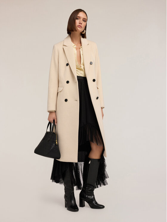 Motivi Motivi Cappotto 0084Q000602N002 Écru Regular Fit