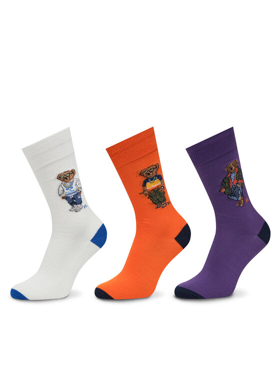 Set de 3 perechi de șosete lungi pentru bărbați Polo Ralph Lauren 449973050001 Colorat