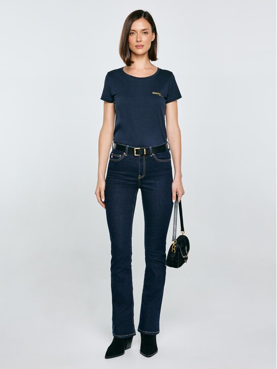 BIG STAR BIG STAR T-Shirt MERRA Granatowy Basic Fit