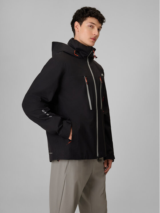 4F 4F Kurtka przeciwdeszczowa TREKKING Czarny Regular Fit