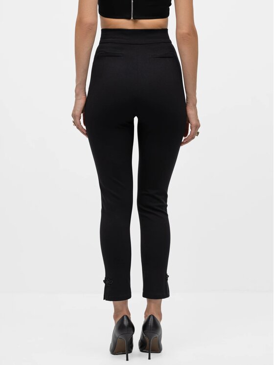 MANDRAGORA MANDRAGORA Spodnie materiałowe Mona Czarny Slim Fit