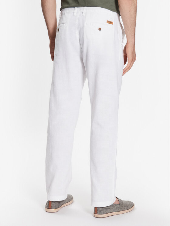 INDICODE INDICODE Pantaloni din material Clio 60-301 Alb Regular Fit