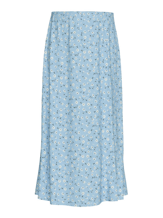 Pieces Pieces Spódnica midi Nya 17147811 Błękitny Regular Fit
