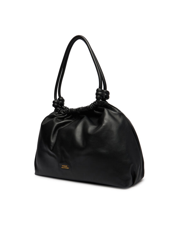 Tommy Hilfiger Tommy Hilfiger Torebka Th Soft Leather Hobo AW0AW18376 Czarny