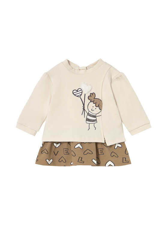 Mayoral Mayoral Vestito da giorno 2833 Beige Regular Fit