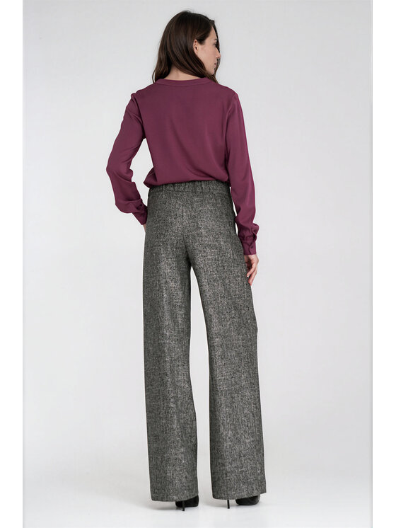 NIFE NIFE Kalhoty z materiálu SD162 Černá Regular Fit