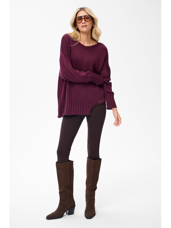blue shadow blue shadow Sweter Bocq Fioletowy Regular Fit