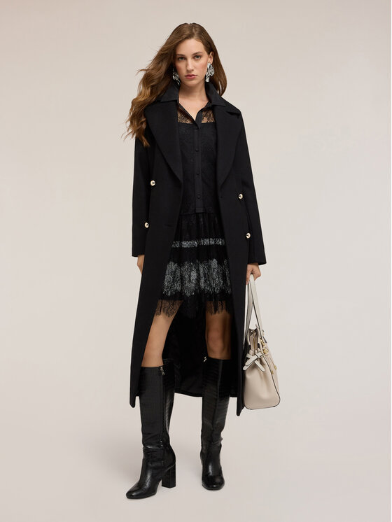 Motivi Motivi Cappotto 0097Q000618N033 Nero Regular Fit