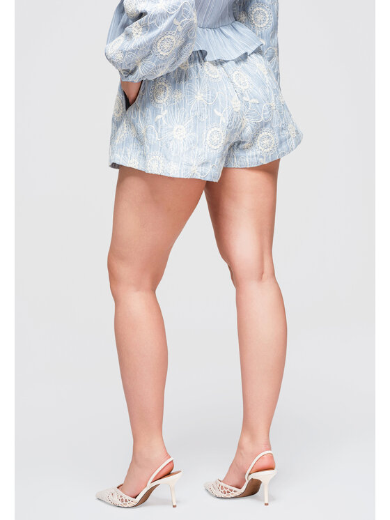 Ombre Ombre Szorty materiałowe OW-ST-E0012 Niebieski Relaxed Fit