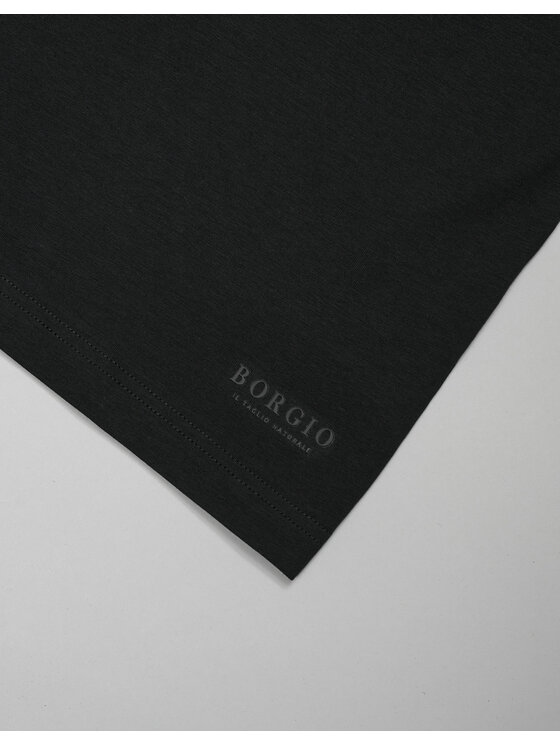 Borgio Borgio T-Shirt covo Czarny Slim Fit