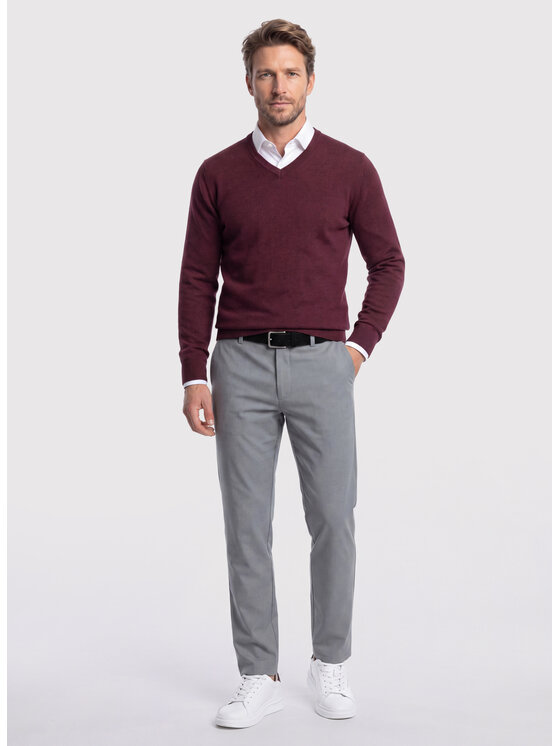 Pako Lorente Pako Lorente Sweter P26WB-2X-003 Bordowy Straight Fit
