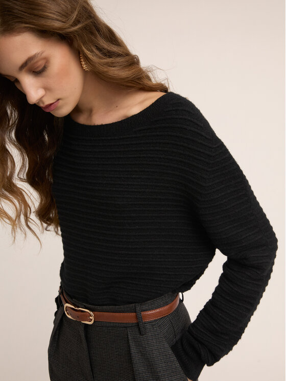 Motivi Motivi Sweter M200E002150N033 Czarny Regular Fit