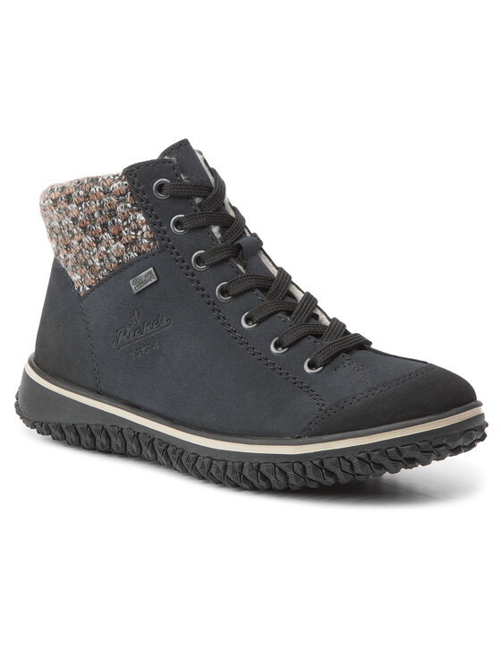 Rieker DAMES Sneakers Z4243, Vrouwen Lage Sneaker,waterafstotend,riekerTEX, lage schoen,straatschoen,veterschoen,Blauw (blau kombi / 14),36 EU / 3.5 UK