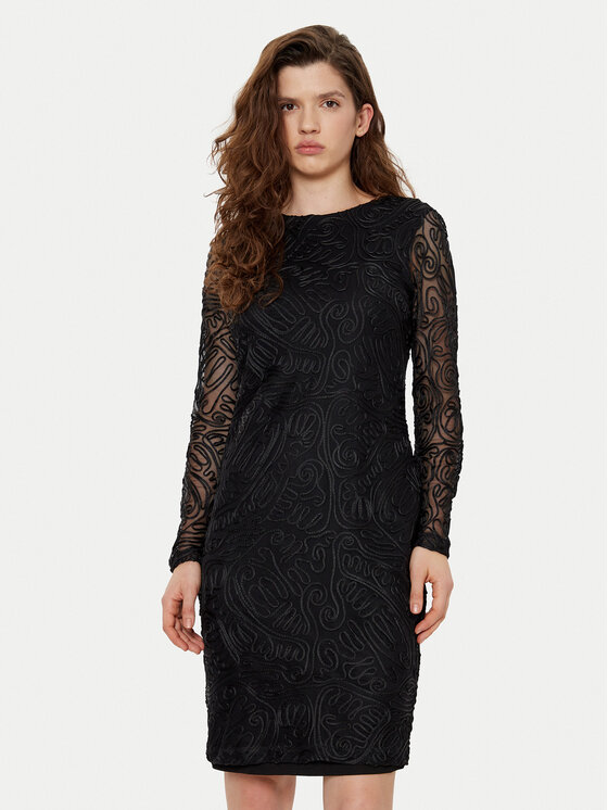 Tatuum Koktejlové šaty Noemi T2424.196B Čierna Slim Fit