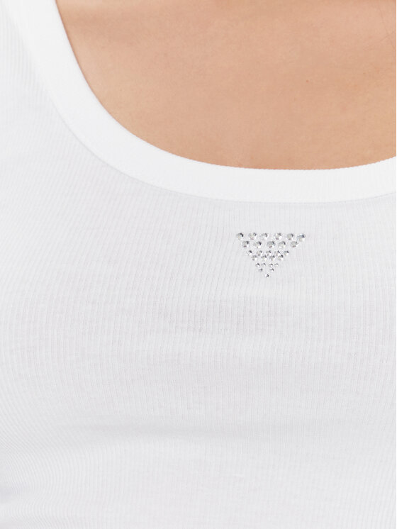 Guess Guess Top W3YP68 KA0H1 Biela Slim Fit